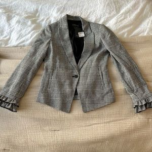 Club Monaco blazer NWT black and white plaid size 2